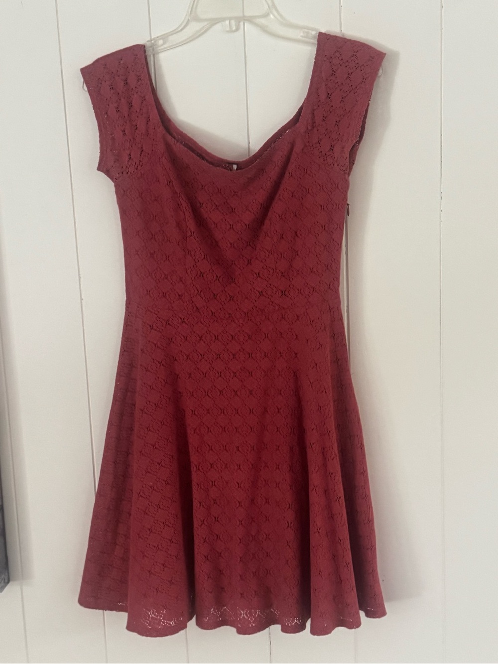 Free People Womenβs Lace Knit Sweater - Red Ochre